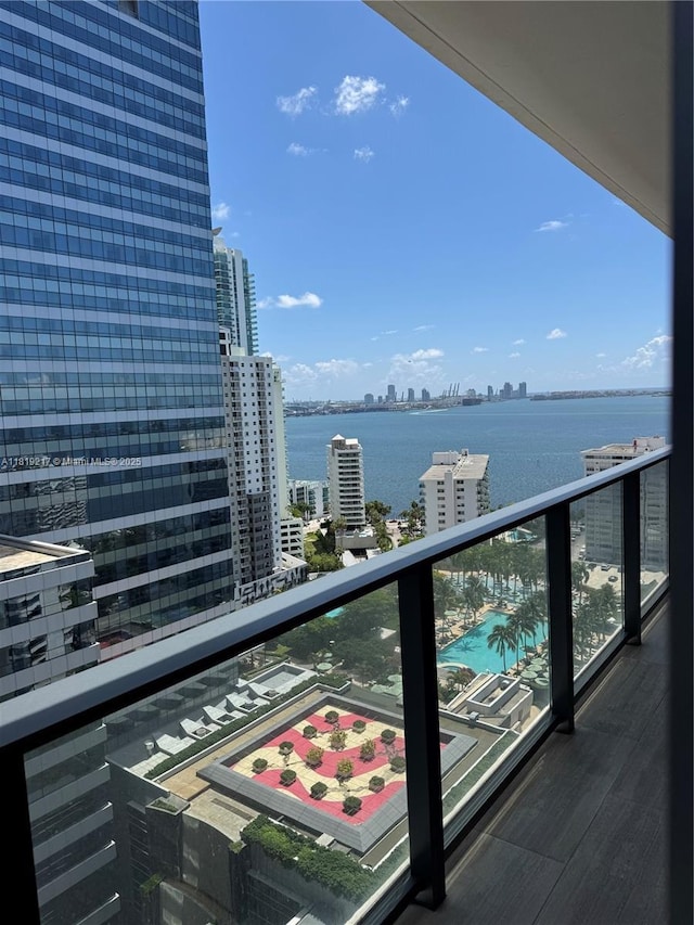 1451 Brickell Ave Unit 2306, Miami, FL 33131 - balcony featuring a city view and a water view