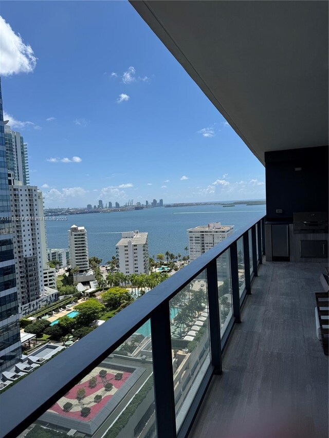 1451 Brickell Ave Unit 2306, Miami, FL 33131 - balcony featuring a water view and a city view