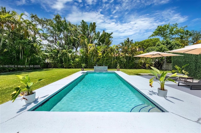 441 Grand Concourse, Miami Shores, FL 33138 - swimming pool featuring a yard and a patio area