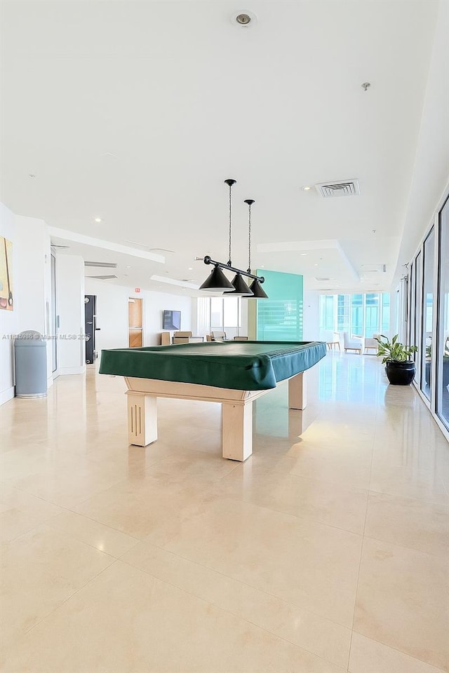 6301 Collins Ave Unit 1005, Miami Beach, FL 33141 - recreation room featuring pool table and light tile patterned flooring