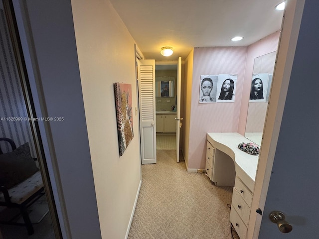 5200 Washington St Unit 207, Hollywood, FL 33021 - corridor with light colored carpet and an office area