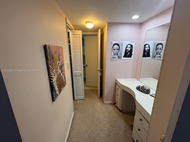 5200 Washington St Unit 207, Hollywood, FL 33021 - hallway featuring light colored carpet and an office area