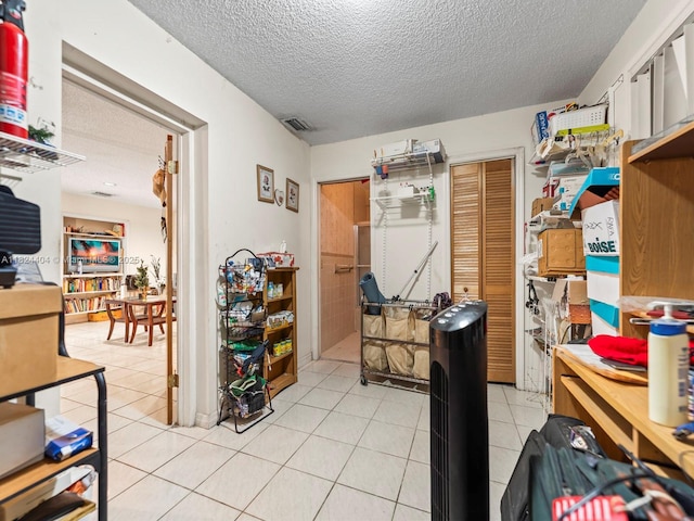 17430 SW 92nd Ct, Palmetto Bay, FL 33157 - office with a textured ceiling and light tile patterned floors