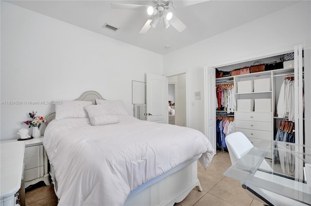 14241 SW 30th St, Miami, FL 33175 - bedroom with tile patterned flooring, a closet, and a ceiling fan
