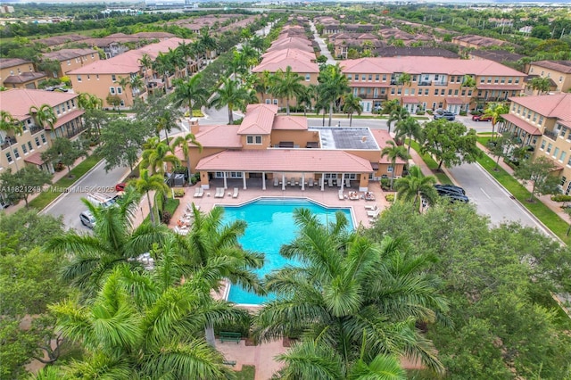1214 SW 147th Ter, Pembroke Pines, FL 33027 - aerial perspective of suburban area featuring a pool