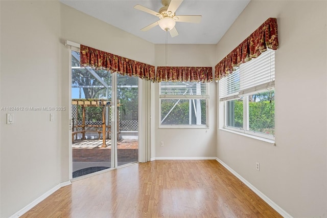 7348 Copperfield Cir, Lake Worth, FL 33467 - empty room featuring light wood-type flooring and ceiling fan
