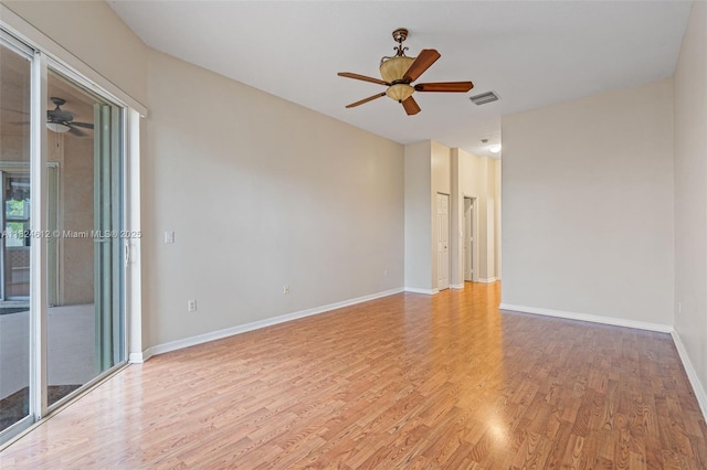 7348 Copperfield Cir, Lake Worth, FL 33467 - spare room featuring a ceiling fan and light wood-style flooring