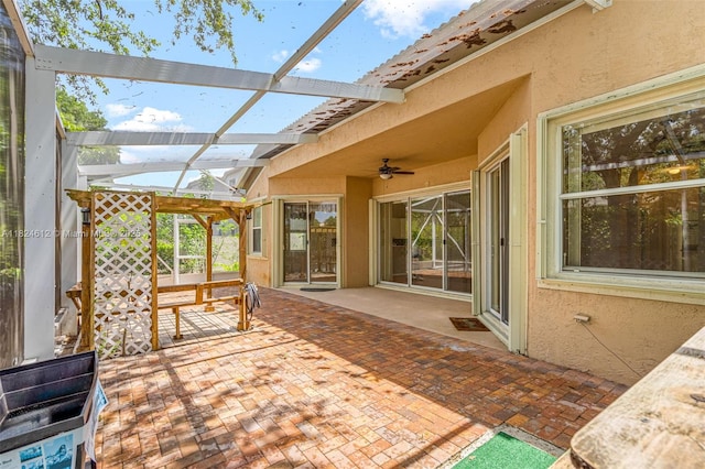 7348 Copperfield Cir, Lake Worth, FL 33467 - view of patio with ceiling fan and a lanai