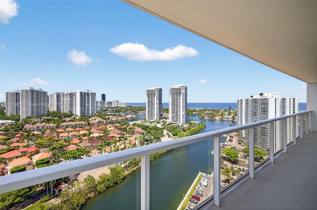 3701 N Country Club Dr Unit 2209, Aventura, FL 33180 - balcony with a water view and a view of city
