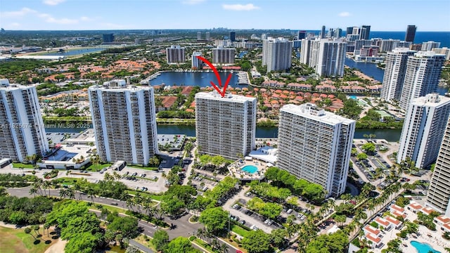 3701 N Country Club Dr Unit 2209, Aventura, FL 33180 - view of urban area featuring a nearby body of water and a pool area