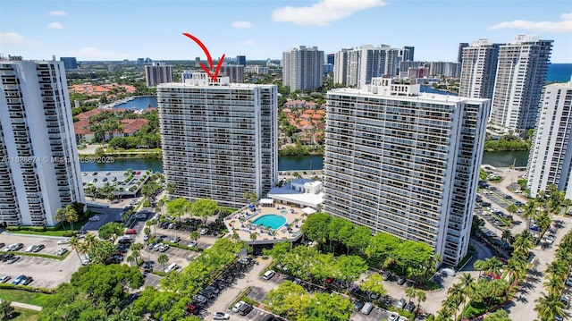 3701 N Country Club Dr Unit 2209, Aventura, FL 33180 - view of urban area with a nearby body of water and a pool