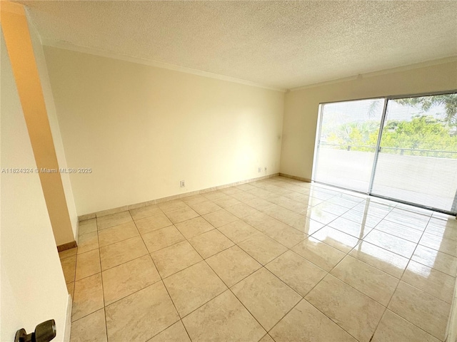 7900 Camino Cir Unit 305, Miami, FL 33143 - empty room with a textured ceiling, light tile patterned flooring, and crown molding
