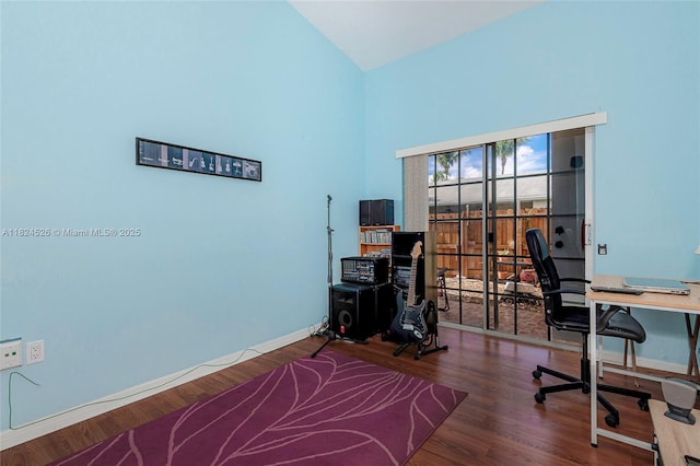 806 NE 214th Ln Unit 806-03, Miami, FL 33179 - office featuring wood finished floors and high vaulted ceiling
