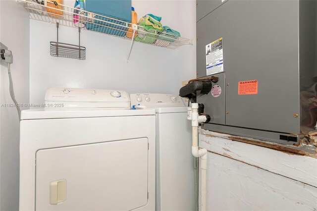 806 NE 214th Ln Unit 806-03, Miami, FL 33179 - washroom featuring washing machine and clothes dryer and heating unit
