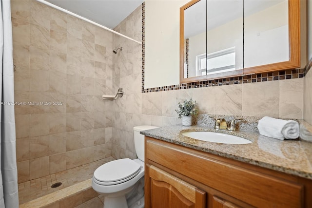 6905 NW 73rd St, Tamarac, FL 33321 - full bathroom featuring vanity, tiled shower, and tile walls