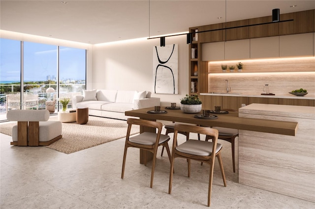 8800 Collins Ave Unit 208, Surfside, FL 33154 - dining room with a wall of windows