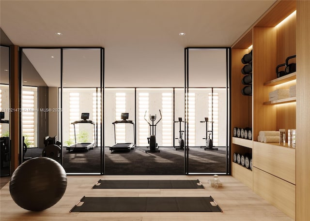 8800 Collins Ave Unit 208, Surfside, FL 33154 - workout area featuring floor to ceiling windows