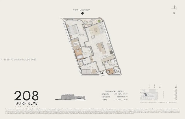 8800 Collins Ave Unit 208, Surfside, FL 33154 - view of home floor plan