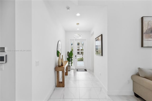 20273 Bandon Dunes Rd, Boca Raton, FL 33434 - hall featuring baseboards and recessed lighting