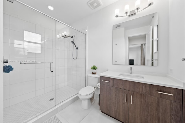 20273 Bandon Dunes Rd, Boca Raton, FL 33434 - bathroom featuring vanity, tile patterned flooring, and a shower stall