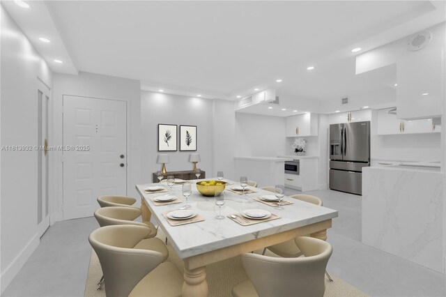 1201 S Ocean Dr Unit 507S, Hollywood, FL 33019 - unfurnished living room with recessed lighting and concrete floors