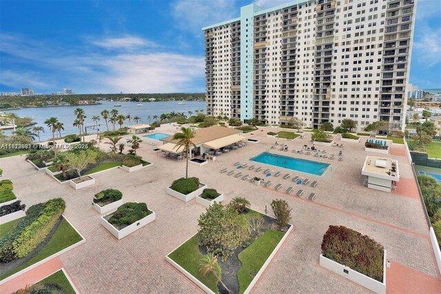 1201 S Ocean Dr Unit 507S, Hollywood, FL 33019 - view of urban area featuring a pool and a nearby body of water