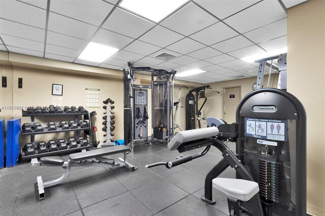 1201 S Ocean Dr Unit 507S, Hollywood, FL 33019 - workout area with a drop ceiling