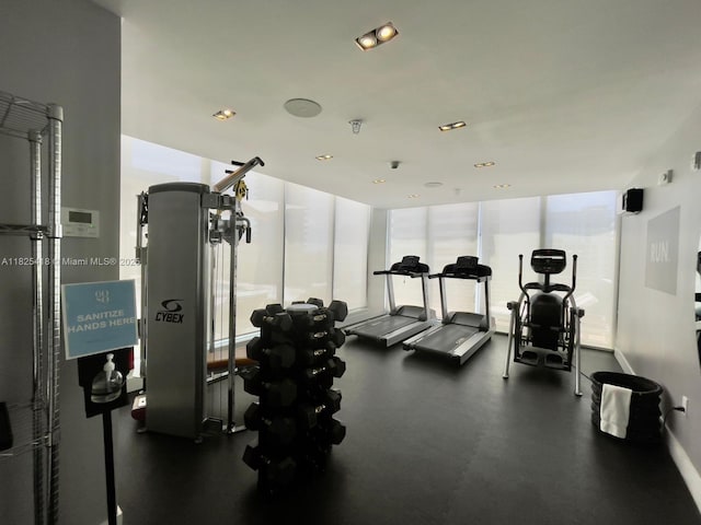 6080 Collins Ave Unit 506, Miami Beach, FL 33140 - gym with recessed lighting