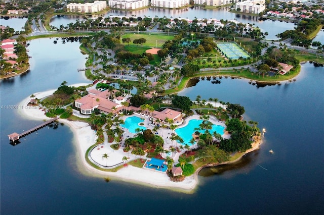 10989 NW 73rd Ter, Doral, FL 33178 - aerial view of property's location with a pool area and a nearby body of water