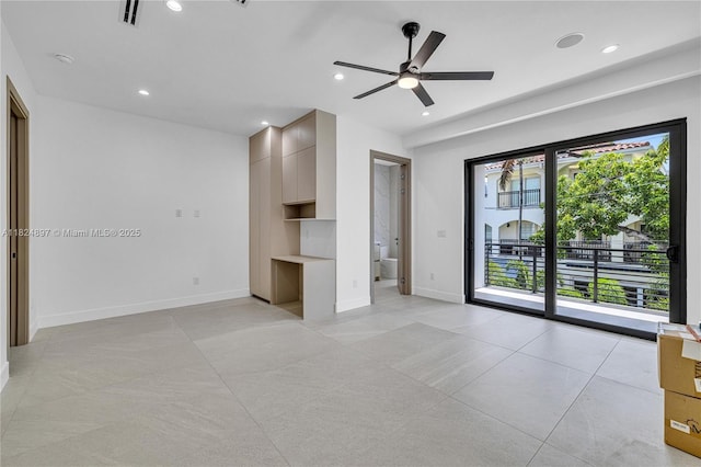 23 SE 12th Ave Unit A, Fort Lauderdale, FL 33301 - unfurnished room featuring ceiling fan, recessed lighting, and a smoke detector