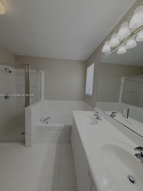 4390 NW 41st Pl, Coconut Creek, FL 33073 - full bath with a bath, a stall shower, and double vanity