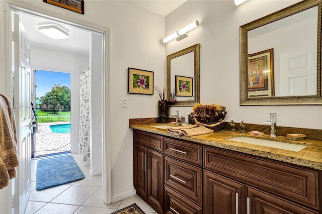 3820 SW 106th Ter, Davie, FL 33328 - full bath with double vanity and tile patterned floors