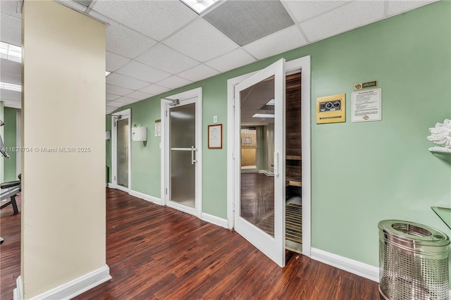 2951 S Bayshore Dr Unit 717, Miami, FL 33133 - hall with a paneled ceiling and wood finished floors