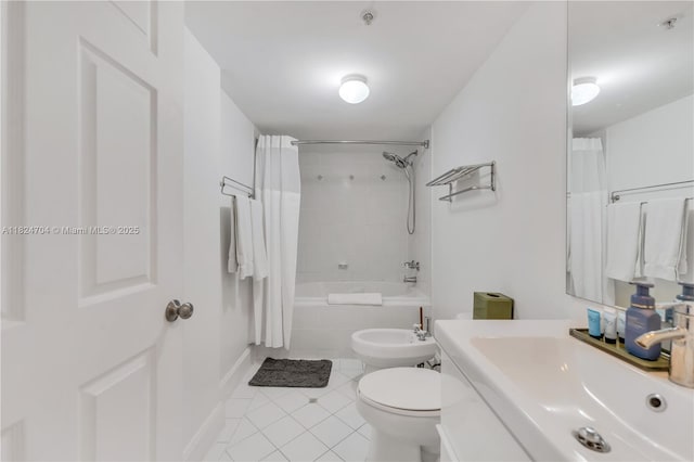 2951 S Bayshore Dr Unit 717, Miami, FL 33133 - full bath featuring tile patterned flooring, tiled shower / bath combo, a bidet, and vanity