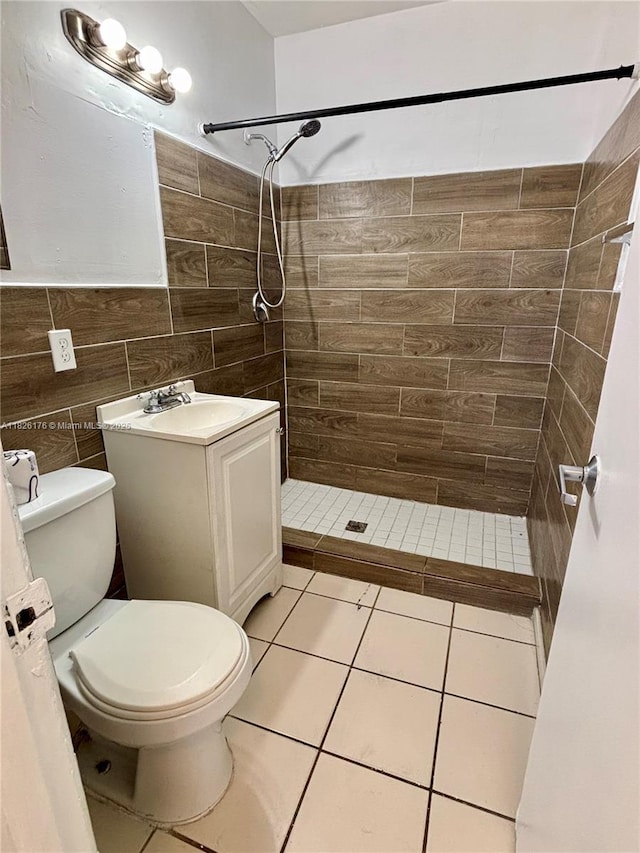 1041 NW 33rd Ave, Miami, FL 33125 - bathroom with a shower stall, vanity, and tile patterned floors