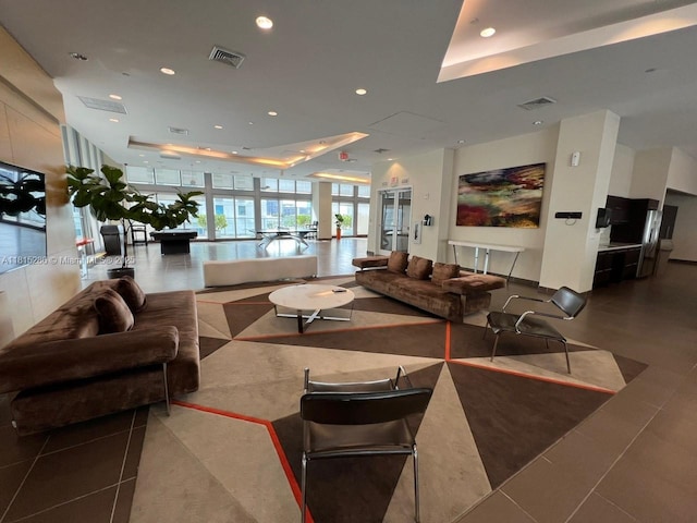 79 SW 12th St Unit 1603-S, Miami, FL 33130 - community lobby featuring recessed lighting and floor to ceiling windows