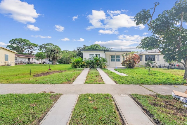 1408 N 23rd St, Fort Pierce, FL 34950 - ranch-style house featuring a front yard and stucco siding