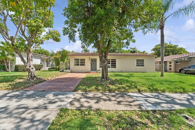 919 NE 4th St, Hallandale Beach, FL 33009 - view of front of house featuring stucco siding and a front yard