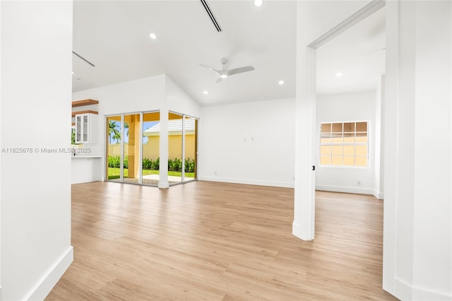 9047 Baybury Ln, West Palm Beach, FL 33411 - spare room with plenty of natural light, recessed lighting, light wood finished floors, and ceiling fan