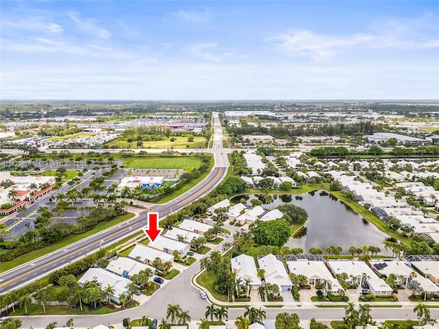 9047 Baybury Ln, West Palm Beach, FL 33411 - aerial overview of property's location with a nearby body of water and nearby suburban area