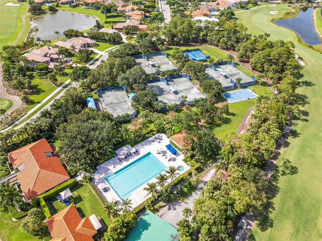 9047 Baybury Ln, West Palm Beach, FL 33411 - aerial view of residential area with a large body of water and a golf course