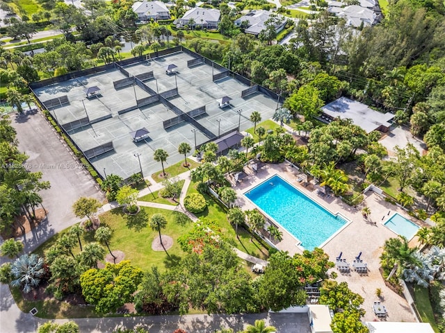 9047 Baybury Ln, West Palm Beach, FL 33411 - drone / aerial view of a pool area