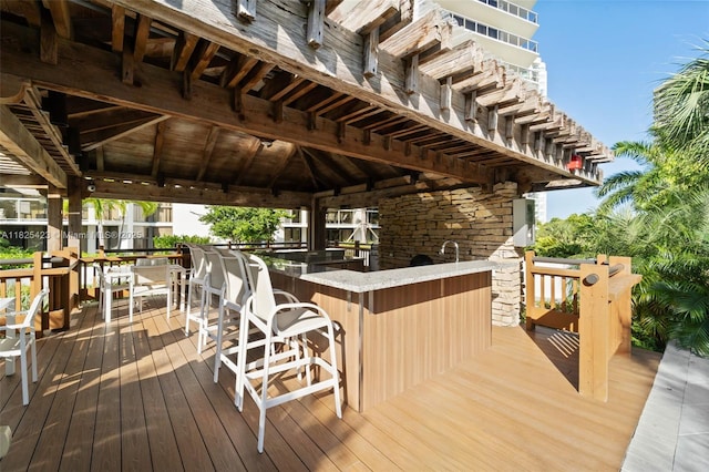20281 E Country Club Dr Unit 201, Aventura, FL 33180 - wooden terrace with a gazebo