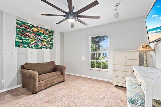 1025 SW Placetas Ave, Port St Lucie, FL 34953 - living area featuring carpet flooring and ceiling fan