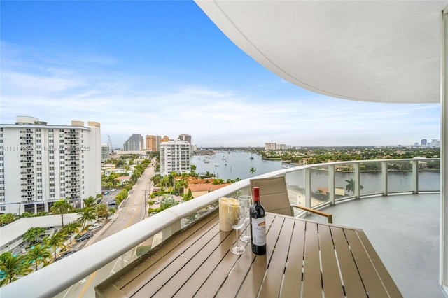 401 N Birch Rd Unit 1100, Fort Lauderdale, FL 33304 - balcony featuring a city view and a water view