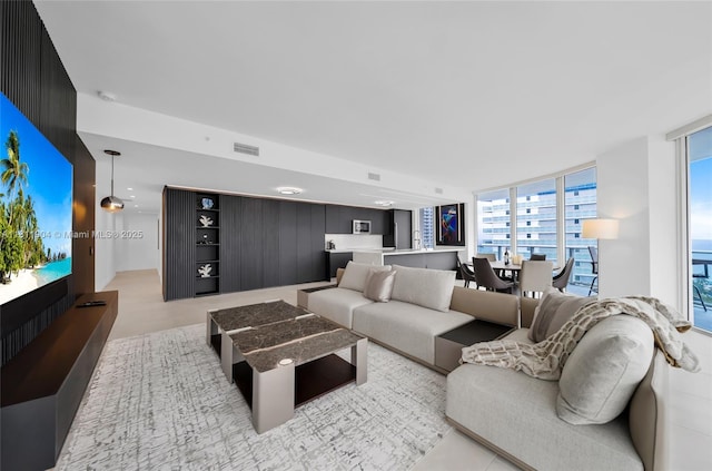 401 N Birch Rd Unit 1100, Fort Lauderdale, FL 33304 - living area featuring a wall of windows