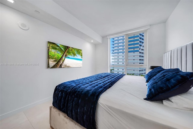 401 N Birch Rd Unit 1100, Fort Lauderdale, FL 33304 - tiled bedroom with recessed lighting and floor to ceiling windows