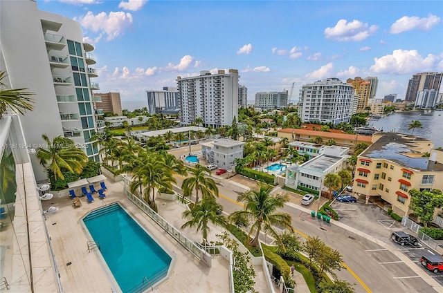 401 N Birch Rd Unit 1100, Fort Lauderdale, FL 33304 - view of urban area featuring a pool area and a large body of water