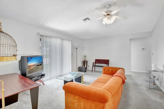 1077 SW 120th Ave, Davie, FL 33325 - living room with carpet and ceiling fan