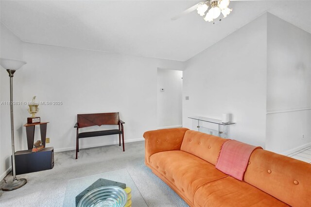 1077 SW 120th Ave, Davie, FL 33325 - carpeted living room featuring ceiling fan and baseboards